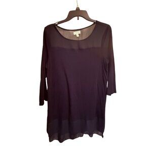 a:glow Black Long Sleeve with Sheer neck and bottom - Size M